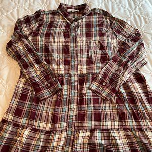 NWOT Loft Plaid Tunic Top - XXL